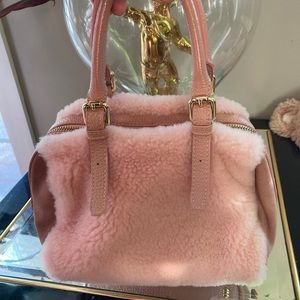 Italian made genuine shearling/leather handbag
